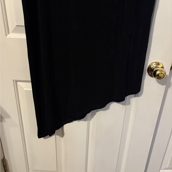 Chicos Black Travelers asymmetric hem dress with bonus necklace.  Size 3 - Picture 5 of 8